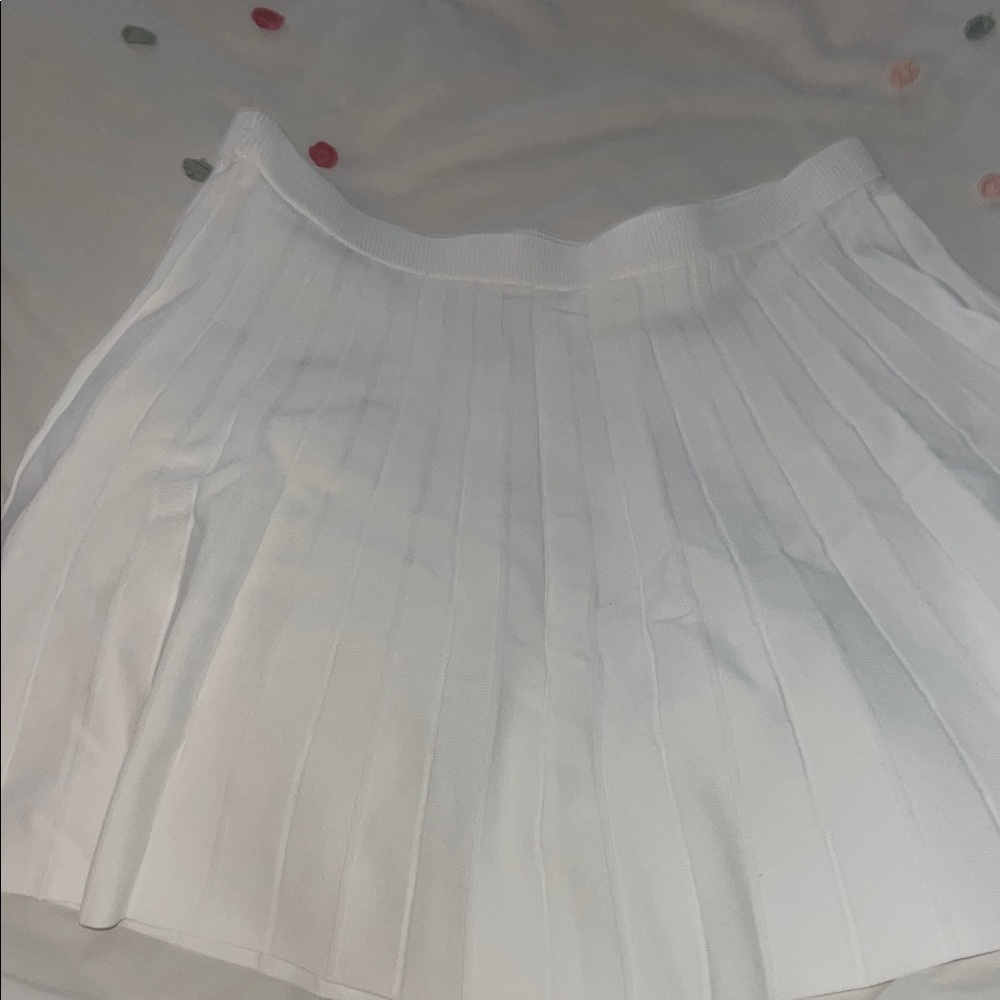 a new day Bright White Pleated Skater Skirt